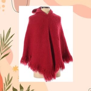 cozy bright red poncho.